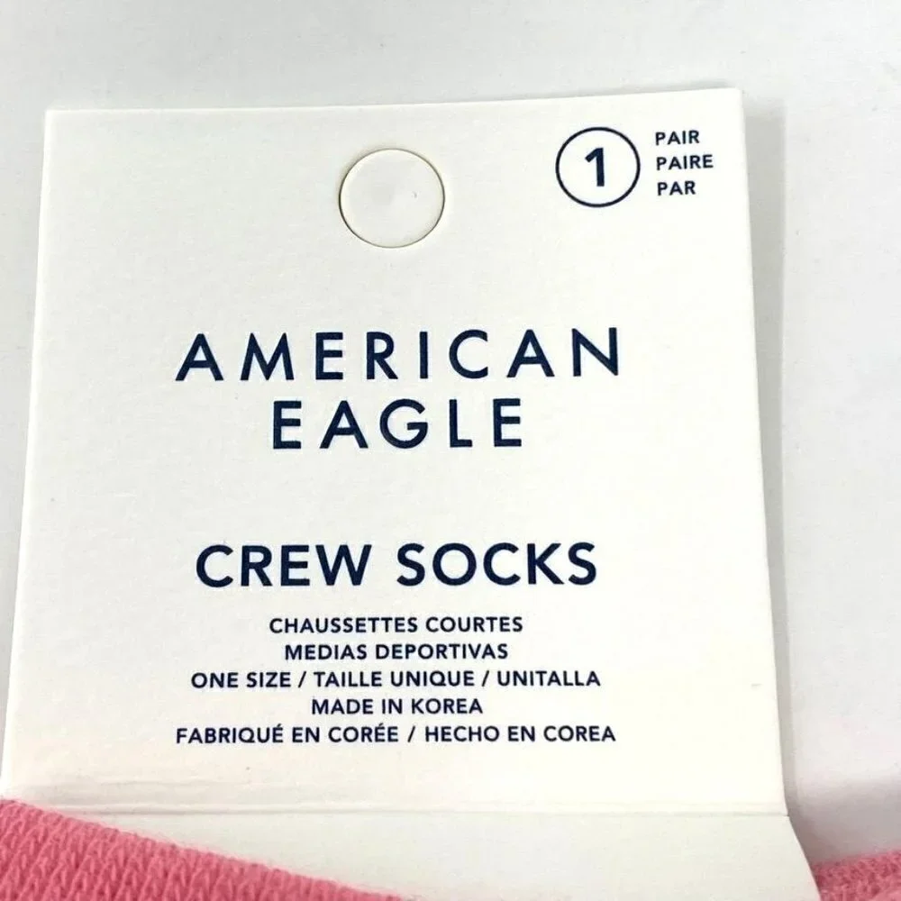 American Eagle Peanuts Crew Socks Holiday Deck the Halls Pink OS  B8